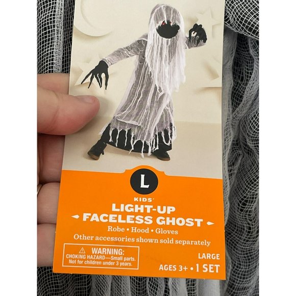 Hyde and Eek Boutique Kids Light-up Faceless Ghost Halloween Costume 4-Pc - Picture 5 of 12